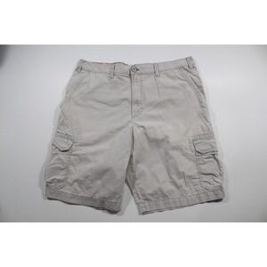 EDDIE BAUER Shorts Mens Size 38 Cargo Utility Khaki Tan Heavyweight Cotton‎